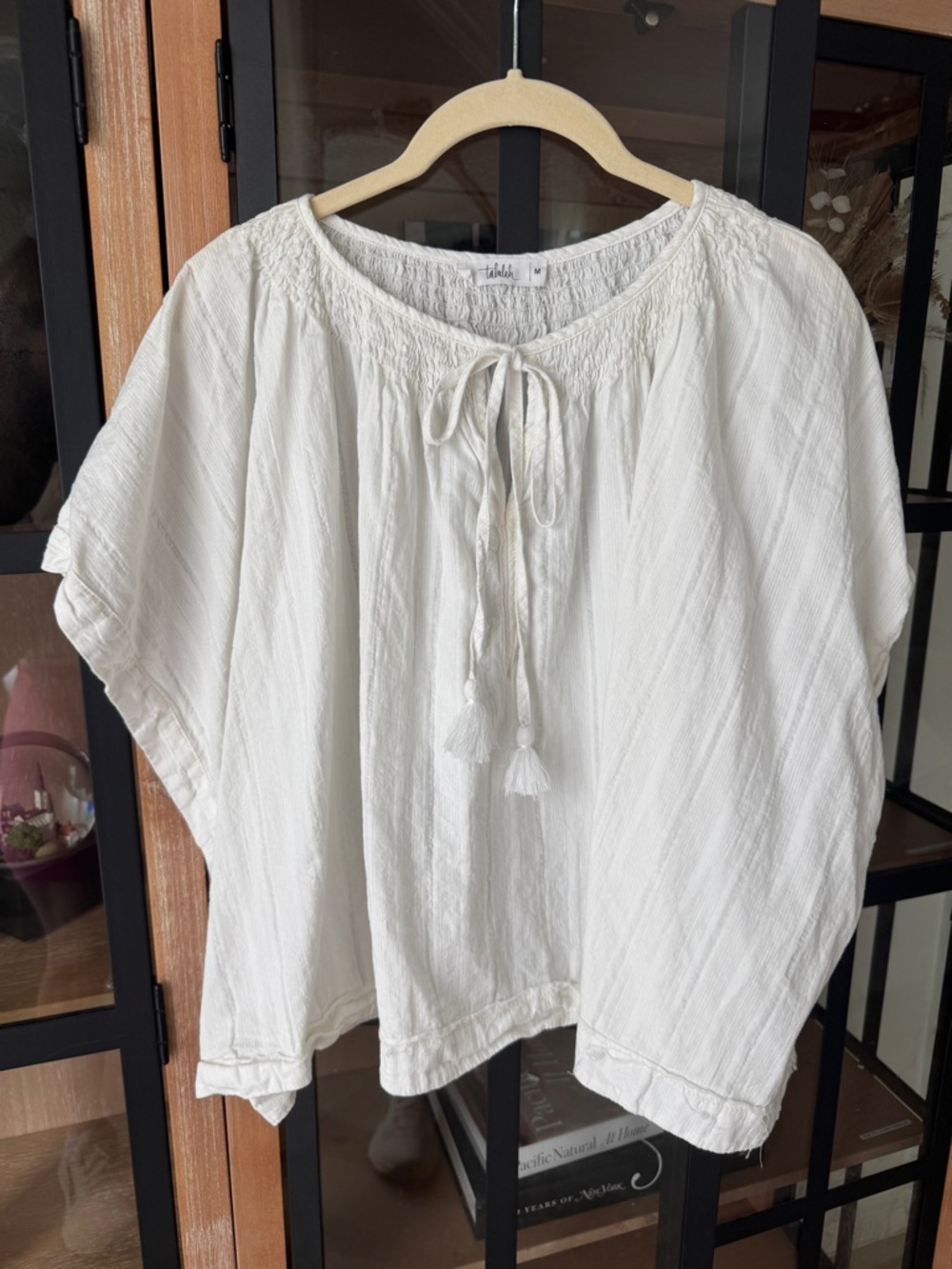 TALULAH white Tassel Tie Peasant Blouse